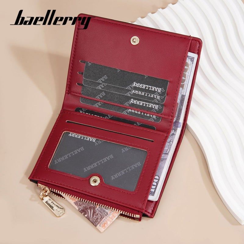 New Women''s Short Wallet baellerry Korean Fashion Two-fold Zipper Coin Purse Multi-card Wallet Women - Image 3
