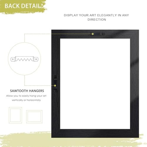 Abtgt 8x10 Canvas Floating Frame with 0.9" Deep, Black Floater Frame for Canvas Paintings with Adhesive, Vertical or Horizontal Wall Art frame for Prints Oil Painting Diamond Decor, 1 Pack. - Image 5