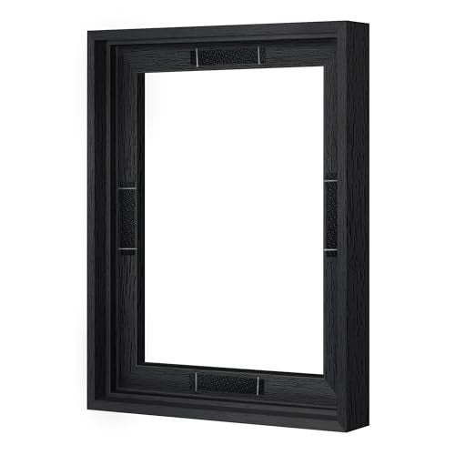 Abtgt 8x10 Canvas Floating Frame with 0.9" Deep, Black Floater Frame for Canvas Paintings with Adhesive, Vertical or Horizontal Wall Art frame for Prints Oil Painting Diamond Decor, 1 Pack. - Image 1