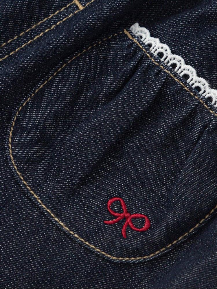 بالابالا بنطلون جينز بخياطة متباينة للبنات - Image 4