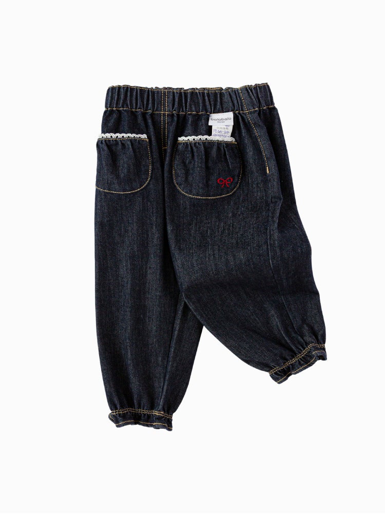 بالابالا بنطلون جينز بخياطة متباينة للبنات - Image 1
