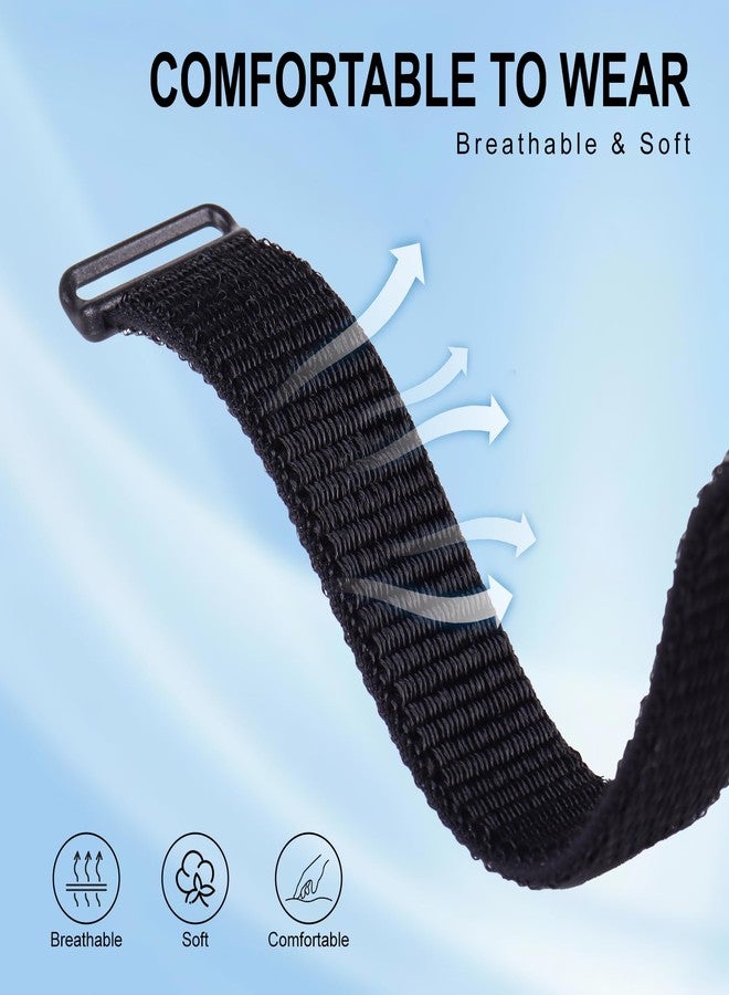 Vigamen 2 Pack Nylon Loop Sport Hume Band Replacement Strap Compatible with Hume Health Band,Adjustable Soft Wrist Band For Women Men,Breathable Wristband for Hume Bands Fitness Tracker,Black+Army Green - Image 3