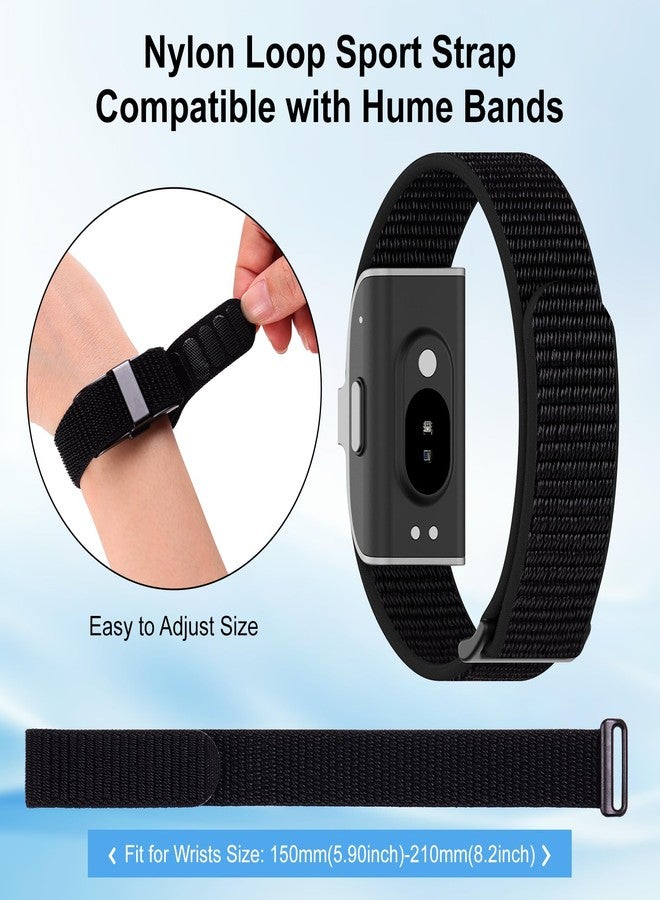Vigamen 2 Pack Nylon Loop Sport Hume Band Replacement Strap Compatible with Hume Health Band,Adjustable Soft Wrist Band For Women Men,Breathable Wristband for Hume Bands Fitness Tracker,Black+Army Green - Image 4
