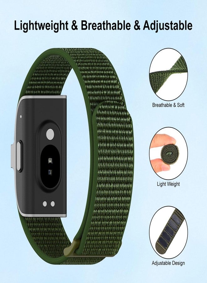 Vigamen 2 Pack Nylon Loop Sport Hume Band Replacement Strap Compatible with Hume Health Band,Adjustable Soft Wrist Band For Women Men,Breathable Wristband for Hume Bands Fitness Tracker,Black+Army Green - Image 2