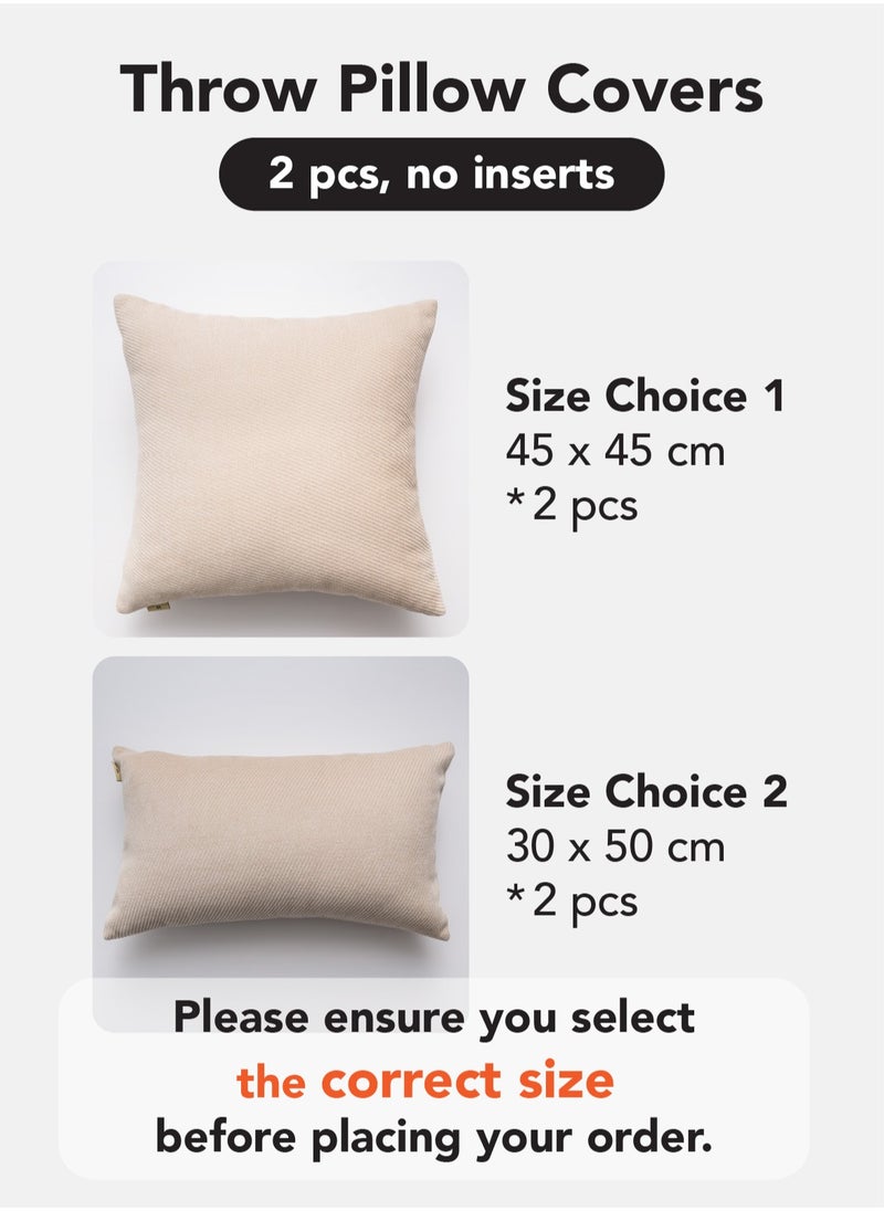 a moment - Pack of 2 Decorative Chenille Cushion Cover Throw Pillow Covers with Twill Cushion Covers for Sofa Living Room Couch Bed Beige - Image 1