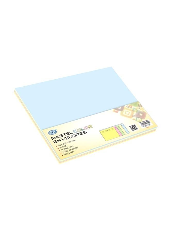 FIS Color Envelopes, Peel & Seal, Pastel, C4 (229 x 324 mm), 80 GSM, Pack of 50 - Image 2