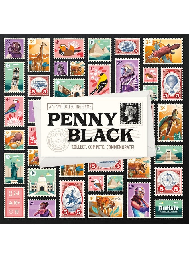 Buffalo Games - Penny Black - Collect Stamps in a Family Night Board Game - Commemorate Game Night Fun - Stamp Collecting Race to Complete Missions - Image 1