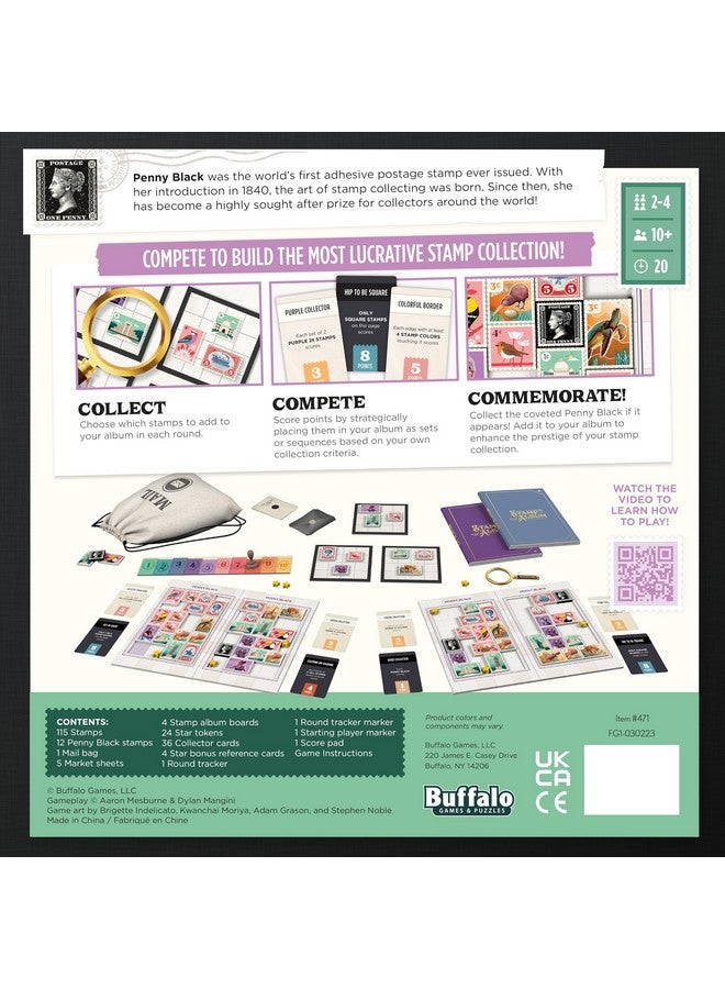 Buffalo Games - Penny Black - Collect Stamps in a Family Night Board Game - Commemorate Game Night Fun - Stamp Collecting Race to Complete Missions - Image 3