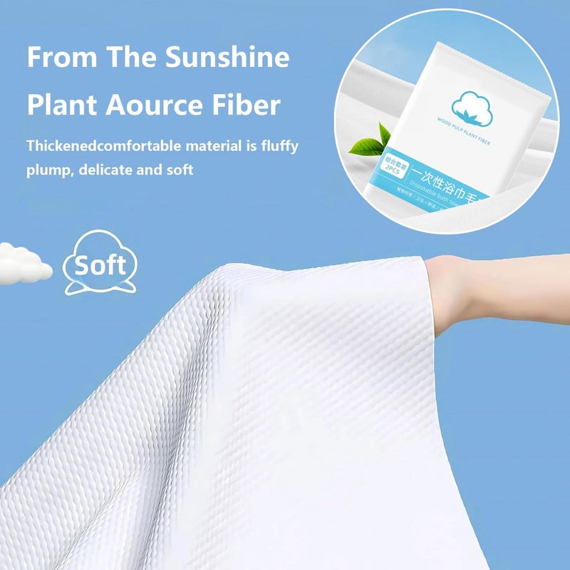 Goodern Disposable Bath Towels Set,10 Pack Ultra Soft Disposable Body Towels,Travel Towel,Quick Dry Disposable Washcloths,Portable Travel Bath Towel and Face Towel for Hotel Camping Spa Beach - Image 3