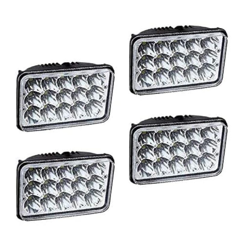 مصابيح LED معتمدة من DOT AMUNIESUN 4x6 مع غلاف مصباح مغلق لسيارات شيفروليه كودياك C4500 C5500 20032009 H4656 H4 تحويل عالي منخفض مزدوج الشعاع ضباب أضواء رئيسية 4 قطع