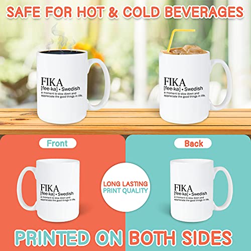 Bubble Hugs Encouragement Coffee Mug 15 oz White, Fika Swedish A Moment To Slow Down Appreciation - Image 3