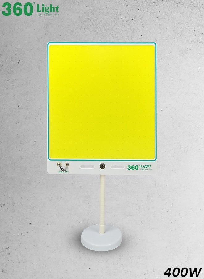 360 ديجري لايت مصباح عمل 360 درجة 400 واط COB LED مصباح محمول فائق السطوع مع قاعدة مغناطيسية، جهاز تحكم عن بعد RF، كابل طاقة 5 أمتار، مشبك بطارية سيارة 12 فولت ومحول ولاعة سجائر للتخييم والطوارئ وإصلاح السيارات وإضاءة المرآب الخارجية متعددة الأغراض - Image 1