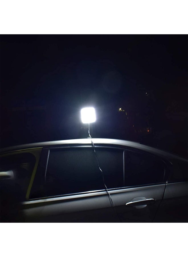 360 ديجري لايت مصباح عمل 360 درجة 400 واط COB LED مصباح محمول فائق السطوع مع قاعدة مغناطيسية، جهاز تحكم عن بعد RF، كابل طاقة 5 أمتار، مشبك بطارية سيارة 12 فولت ومحول ولاعة سجائر للتخييم والطوارئ وإصلاح السيارات وإضاءة المرآب الخارجية متعددة الأغراض - Image 5