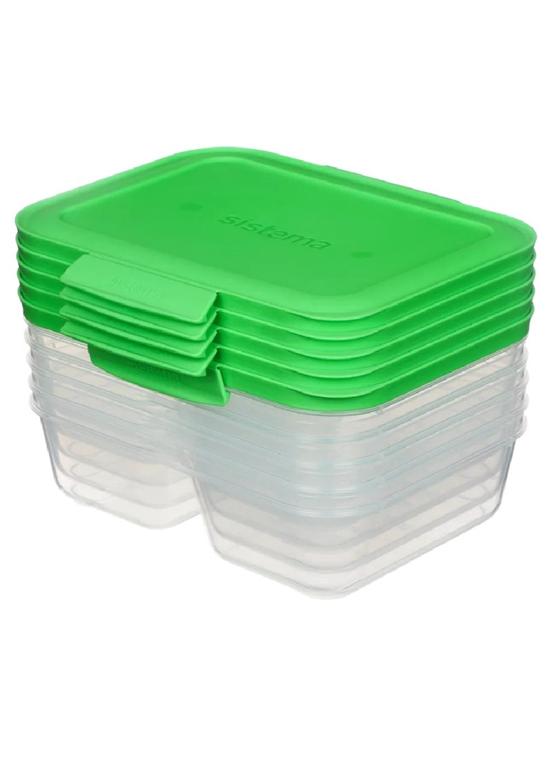 sistema - Sistema 870ML Meal Prep Nest IT Set of 5 : Meal Prep Container - Lunch Container - Portable - Leak-proof - BPA-free - Image 1