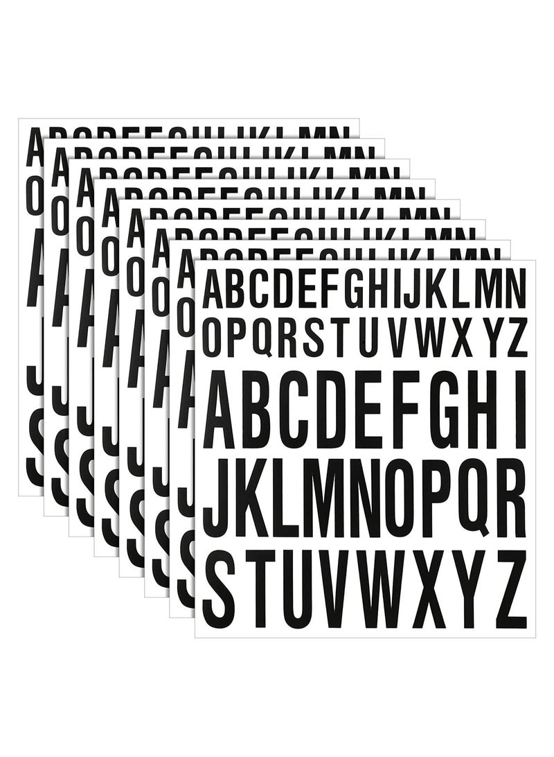 8 Sheets of Self Adhesive Vinyl Capital Letter Stickers for Crafts Outdoor Signs Posters Mailboxes Windows Doors Cars and Trucks Black 1 Inch and 2 Inch - Image 1