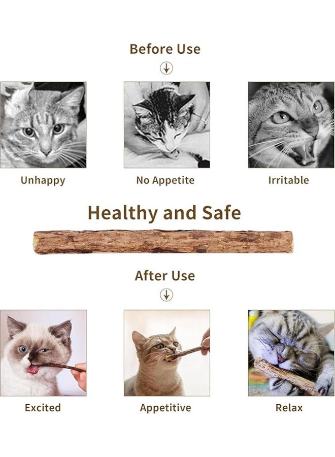 UREVO 10pcs Catnip Dental Chew Sticks for Cats – Natural Wood Catnip Teething Chew Toys, Dental Care & Entertainment for Cats - Image 5