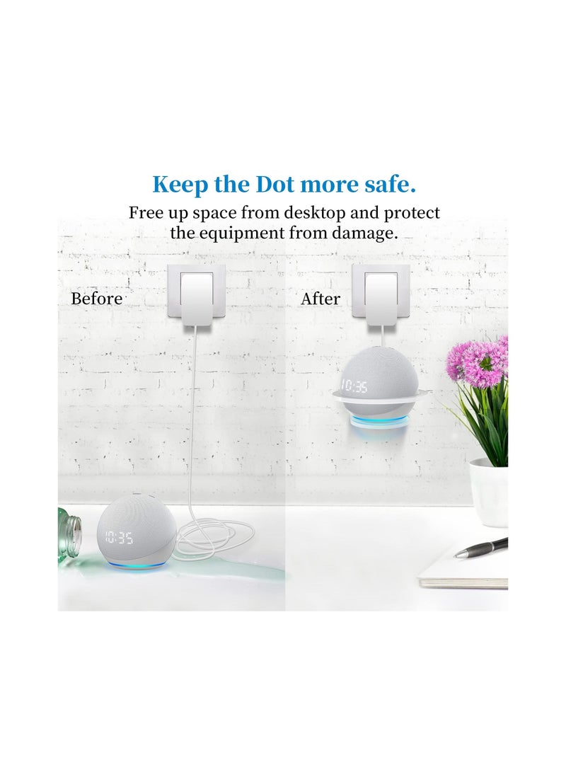 SYOSI All New 4th Gen Acrylic Holder for Dot4/5, Smart Speaker Stand, Space Saving Solution Bracket Shelf Compatible with Dot5 & Dot4 - A transparent and elegant bracket  - Image 3