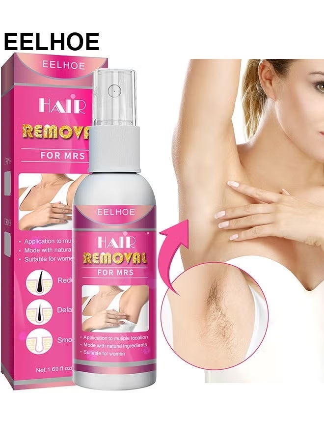 EELHOE Hair Removal Spray For Women, Painless Hair Removal Spray Armpit Gentle Hair Remover Refreshing Quick Hair Removal Spray, Gentle And Skin Friendly, Natural Ingredient Hair Removal Spray For Women 50ML - Image 3