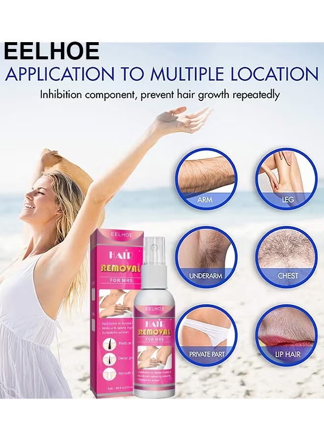 EELHOE Hair Removal Spray For Women, Painless Hair Removal Spray Armpit Gentle Hair Remover Refreshing Quick Hair Removal Spray, Gentle And Skin Friendly, Natural Ingredient Hair Removal Spray For Women 50ML - Image 5