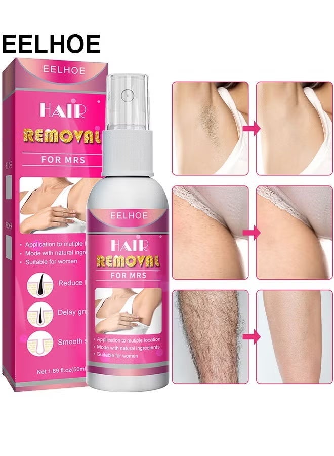 EELHOE Hair Removal Spray For Women, Painless Hair Removal Spray Armpit Gentle Hair Remover Refreshing Quick Hair Removal Spray, Gentle And Skin Friendly, Natural Ingredient Hair Removal Spray For Women 50ML - Image 2