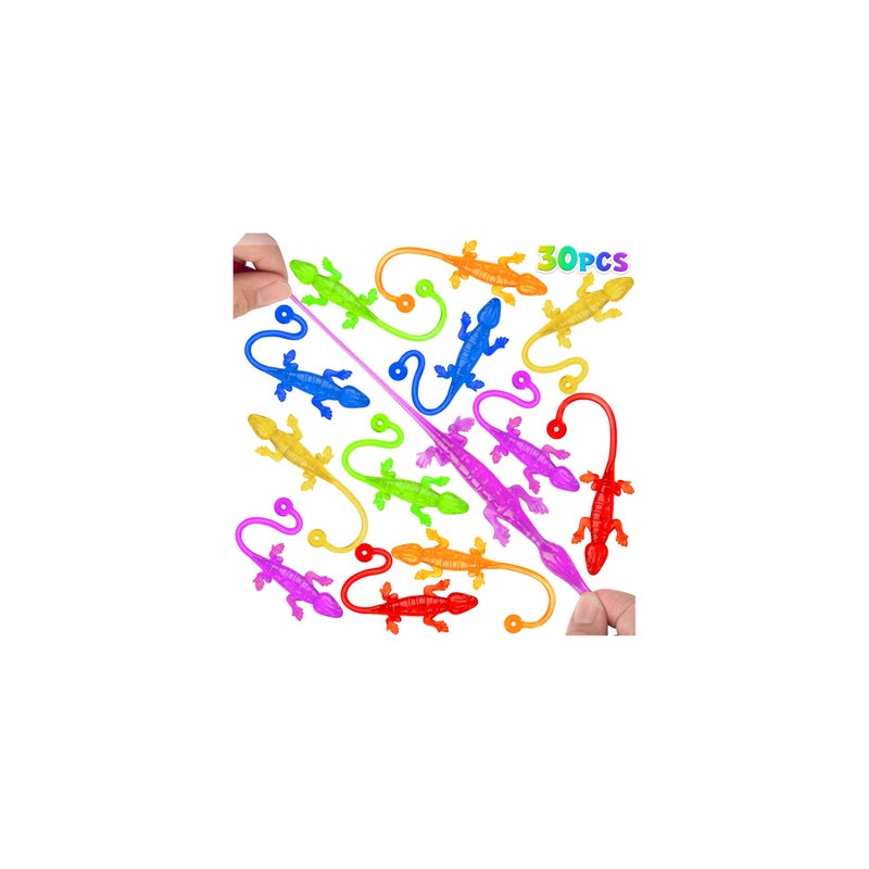 DODOLOL 30 PCS Sticky Gecko Sticky Hands Bulk Sticky Toys for Kids LizardShaped Geckos Stretchable Party Favors Pinata Fillers Treasure Box Prizes for Classrooms Easter Basket Stuffers for Kids - Image 3
