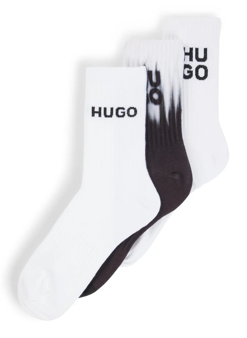 HUGO Three-pack of short-length socks with logo details