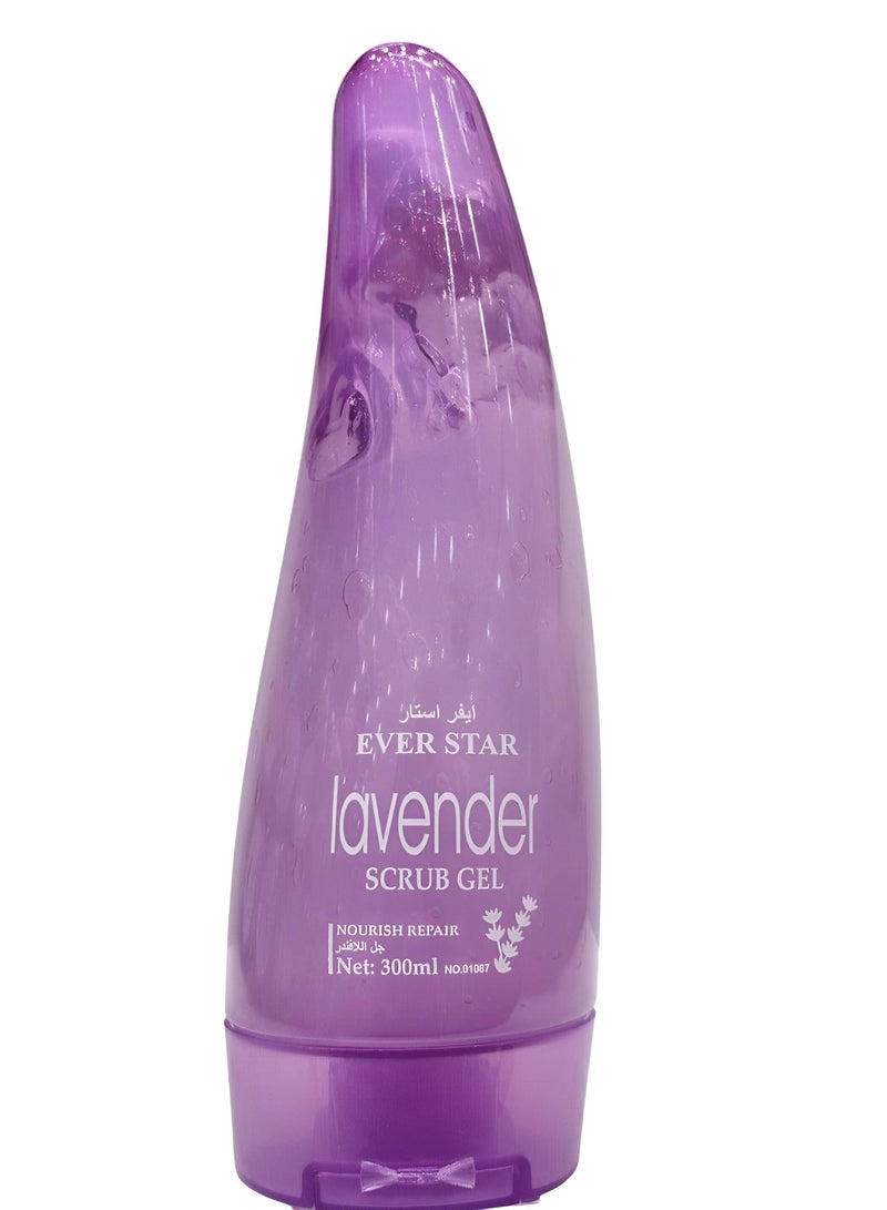 Ever star Lavender gel for the exfoliation of the face, neck and body to replenish the skin and nourish it and works to lighten the pores quickly and remove the black heads and the dead cells that cause folds for the skin can be used daily for the body and hands 300 ml - Image 1
