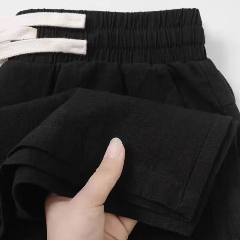 Linen Pants Mens 2025 Summer Thin Cotton and Linen Pants Mens Ramie Fabric Casual Pants Loose Straight Long Pants Brown - Image 4