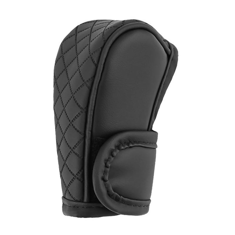 STHIRA® Premium PU Leather Car Gear Knob Cover Fashionable Anti-Slip, Durable & Universal Fit Car Gear Cover Protects Against Scratches/Wear, Enhances Car Interior, Black Color, 12 * 9 * 5cm - Image 1