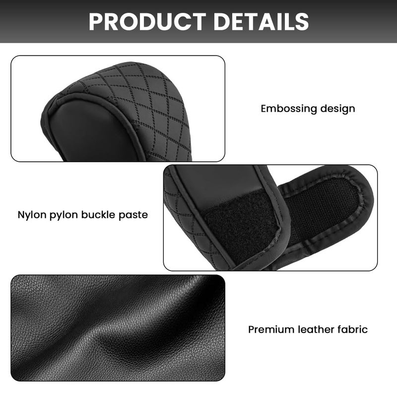 STHIRA® Premium PU Leather Car Gear Knob Cover Fashionable Anti-Slip, Durable & Universal Fit Car Gear Cover Protects Against Scratches/Wear, Enhances Car Interior, Black Color, 12 * 9 * 5cm - Image 5