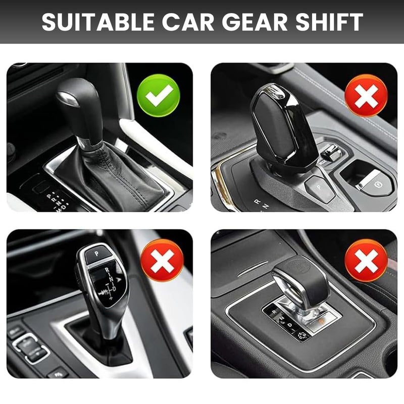 STHIRA® Premium PU Leather Car Gear Knob Cover Fashionable Anti-Slip, Durable & Universal Fit Car Gear Cover Protects Against Scratches/Wear, Enhances Car Interior, Black Color, 12 * 9 * 5cm - Image 4