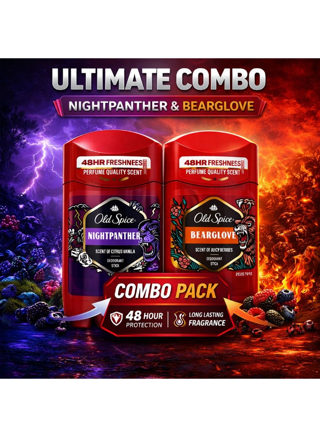 NightPanther & Bearglove Deodorant Stick 48H Freshness 2x50 ml