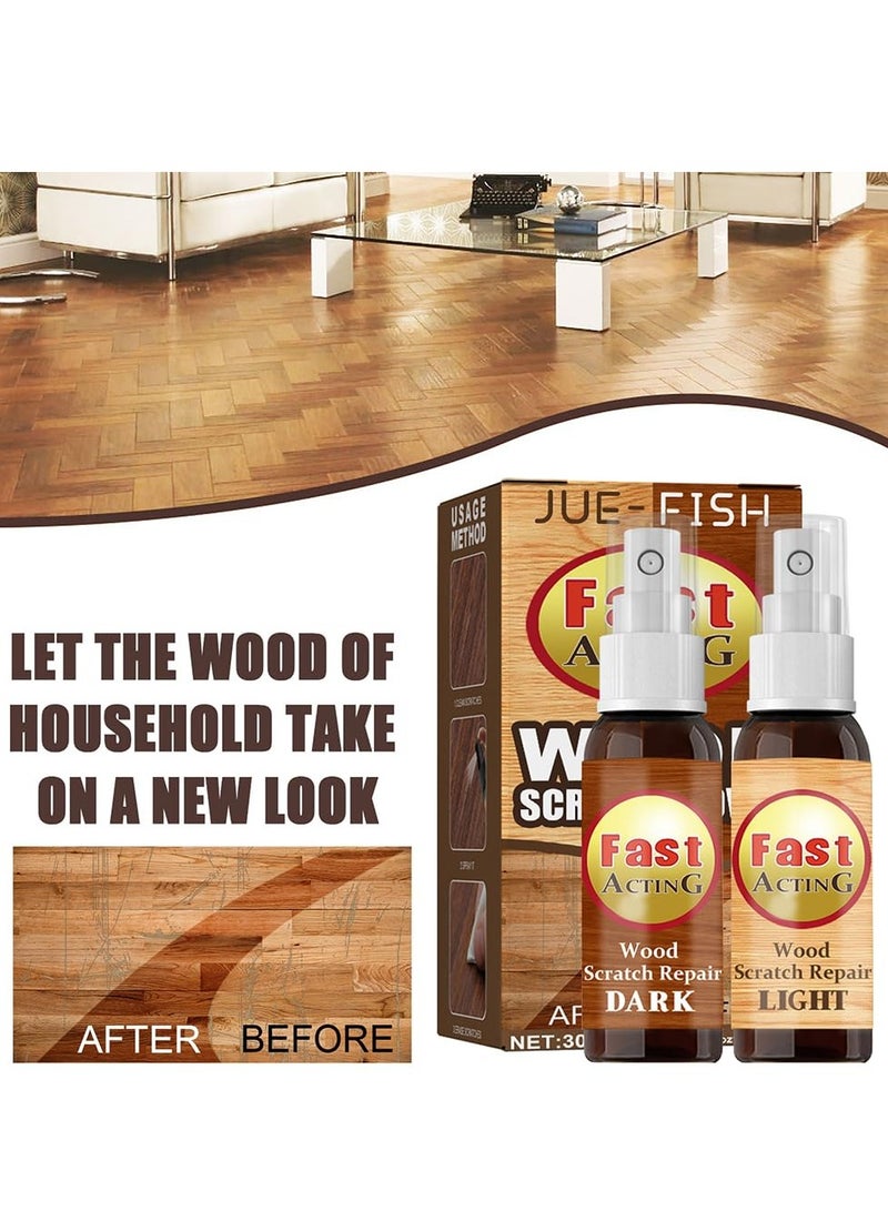 SYOSI 2 Pack fix it for Wood Wood Furniture Repair Scratch Remover Set for Fast Acting Wood Scratch Repair Waxing Refinishing Set Wooden Scratch Remover Spray for Floors Tables Carpenters - Image 2