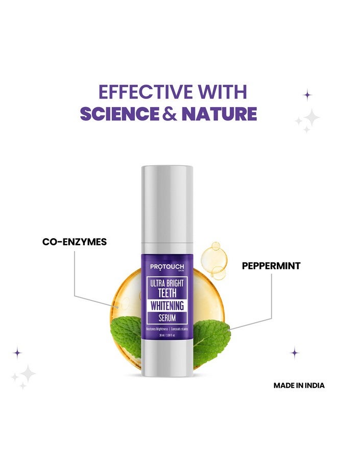 ProTouch Ultra Bright Teeth Whitening Serum | Colour Corrector For Teeth | Purple Toothpaste For Teeth Whitening | Tooth Stain Removal | Enamel Safe & Effective Teeth Whitener | 30 Ml - Image 4