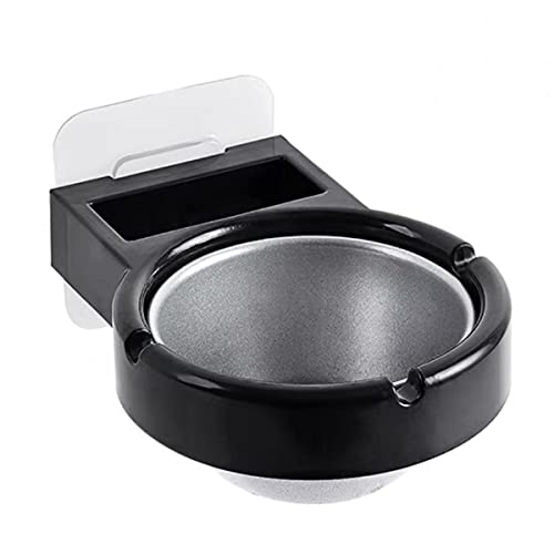 TOMATUS® 1 PCS Ash Trays Outdoor Indoor Ashtray Windproof, Wall-mounted Waterproof Smoking Ash Tray，for Smoking Area,Contains Smoking Sign Stickers Cigarette Ashtray. (Black) - Image 1