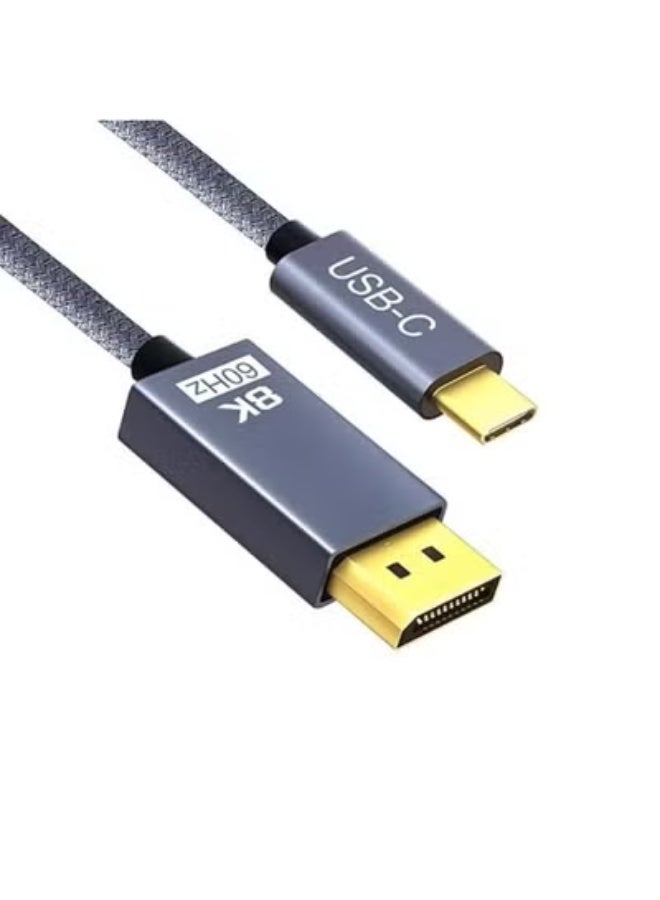 كابل USB-C إلى DisplayPort 1.4 – يدعم 8K@60Hz، 4K@240Hz، 2K@360Hz، موصل مطلي بالذهب، متوافق مع Thunderbolt، طول 3 متر - Image 1
