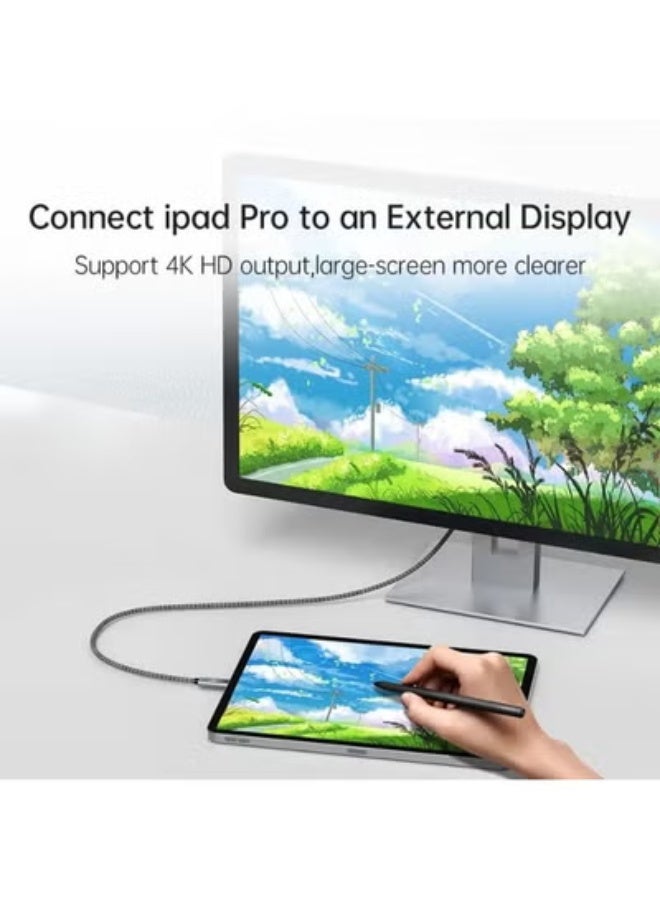 كابل USB-C إلى DisplayPort 1.4 – يدعم 8K@60Hz، 4K@240Hz، 2K@360Hz، موصل مطلي بالذهب، متوافق مع Thunderbolt، طول 3 متر - Image 3
