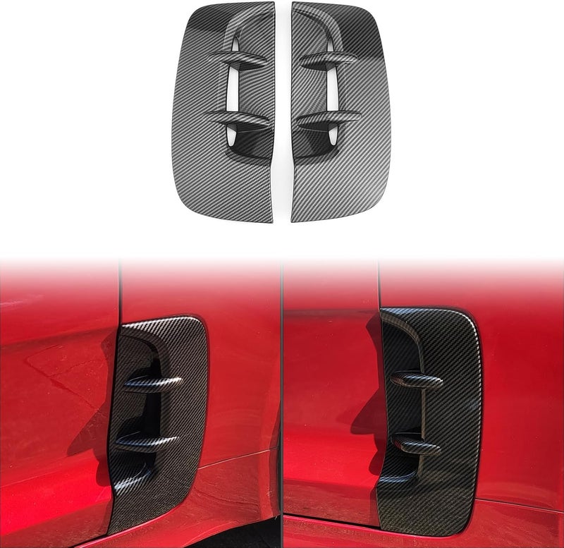 JUIVEEL Carbon Fiber Style Side Fender Vent Cover for Kia Stinger - Image 1