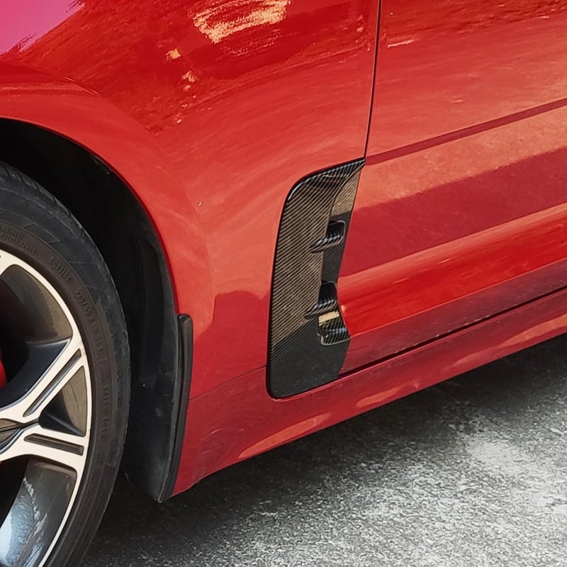 JUIVEEL Carbon Fiber Style Side Fender Vent Cover for Kia Stinger - Image 5