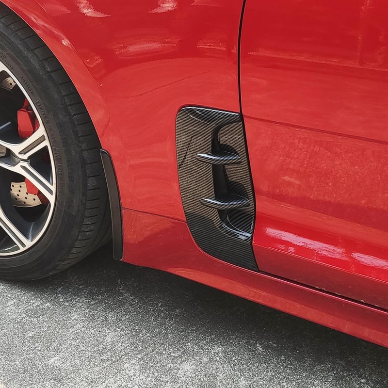 JUIVEEL Carbon Fiber Style Side Fender Vent Cover for Kia Stinger - Image 4