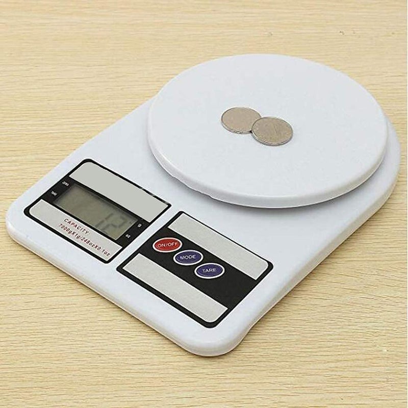 WEPTIX Digital Kitchen Scale Electronic Digital Kitchen Weighing Scale For Kitchen Weight Machine For Kitchen 10 Kg Weight Measure Spices Vegetable Liquids Weight Machine For HomeWhite - Image 3