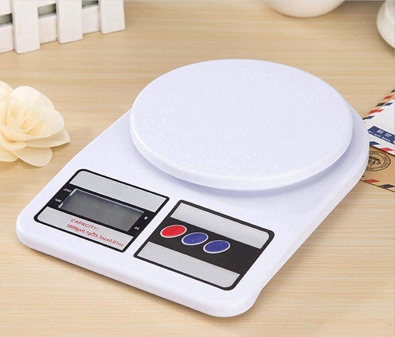 WEPTIX Digital Kitchen Scale Electronic Digital Kitchen Weighing Scale For Kitchen Weight Machine For Kitchen 10 Kg Weight Measure Spices Vegetable Liquids Weight Machine For HomeWhite - Image 4