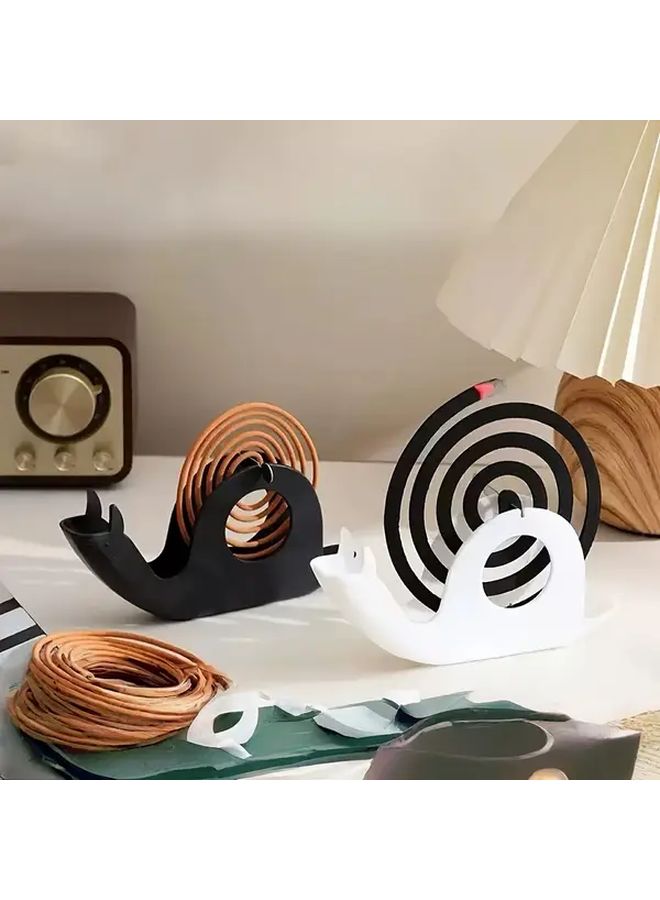 White Snail Shaped Mosquito Coil Holder ABS Plastic Tray - Image 4