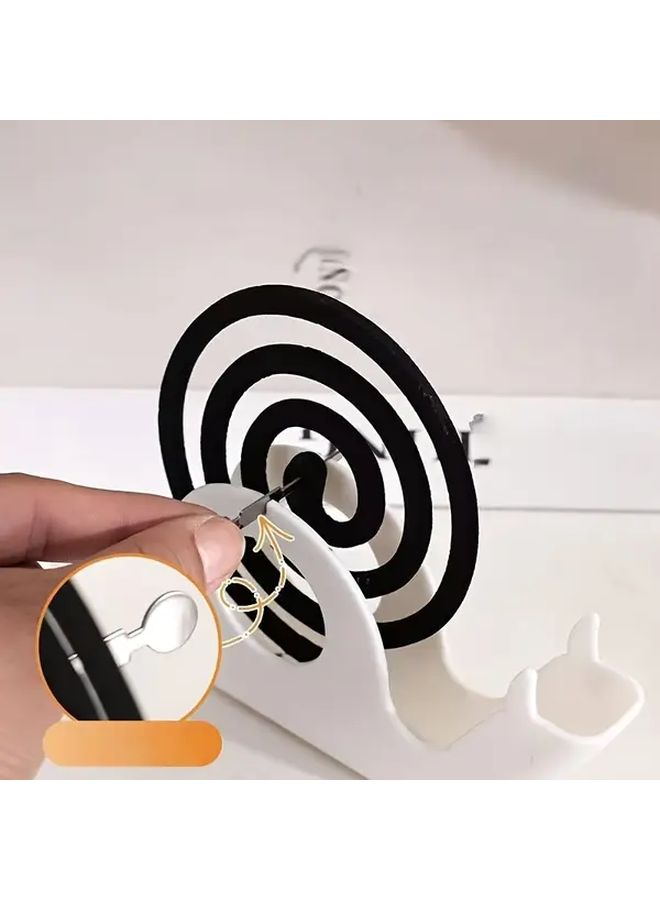 White Snail Shaped Mosquito Coil Holder ABS Plastic Tray - Image 2