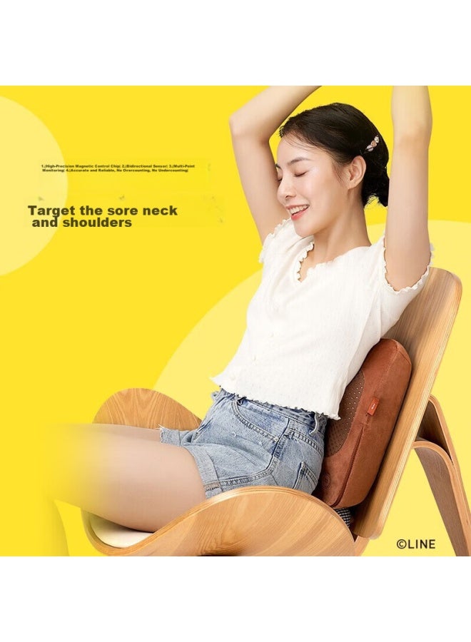 OGAWA Aojiahua Lumbar Massage Pillow, Back And Neck Heat Therapy, Acupressure, Full-body Massage Cushion, Multifunctional Hugging Pillow, Gift For Elders, Boyfriends, Girlfriends, Massage Hugging Pillow, Brown - Image 2