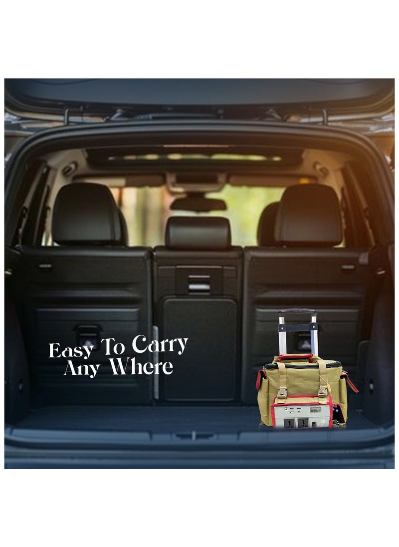 Toby's - Toby's BTY-100 Battery 80000mAh Power with trolley, Rechargeable Battery With 500Watts Power Inverter  with small lamp and COB light Best For Camping and outdoor activities - Image 1