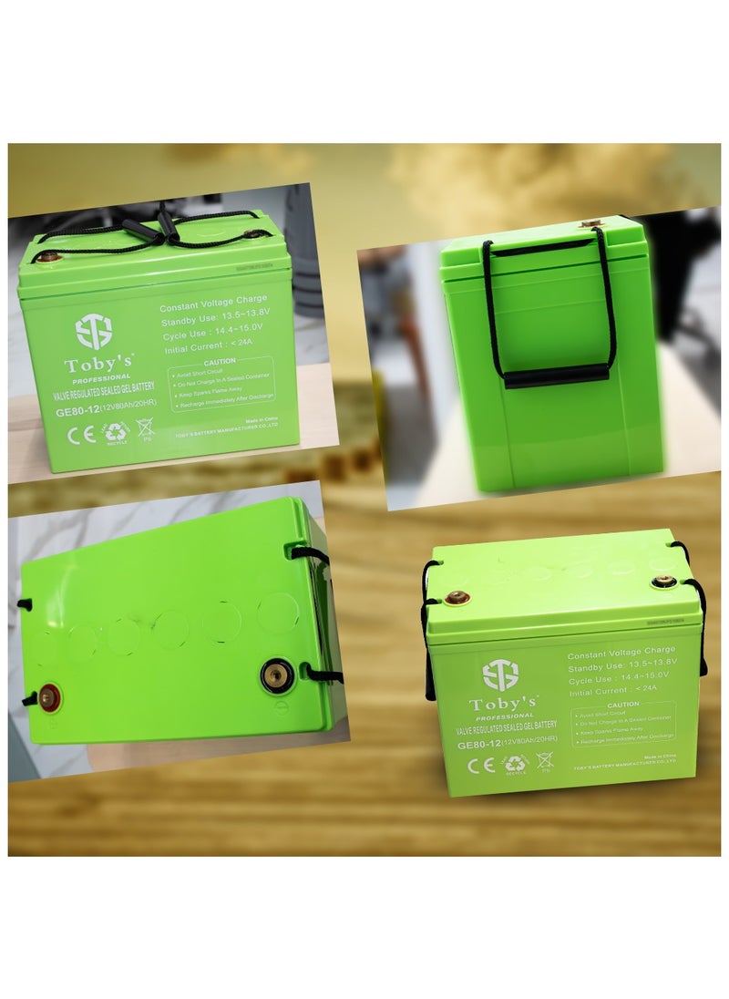 Toby's - Toby's BTY-100 Battery 80000mAh Power with trolley, Rechargeable Battery With 500Watts Power Inverter  with small lamp and COB light Best For Camping and outdoor activities - Image 1