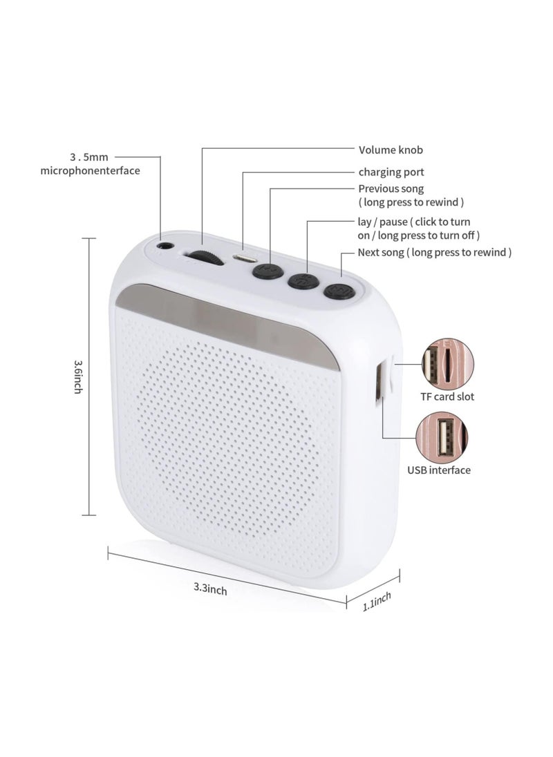 Bukela Speaker with wired microphone speaker, portable PA rechargeable speaker for personal microphone, speaker for teachers, tour guide/gym/yoga/fitness trainer (white)  - Image 4
