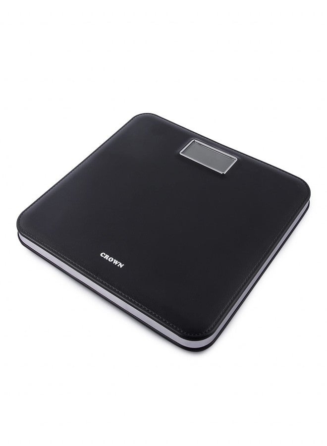 CROWN Elite Leather Look Fiber Body Digital Human Weighing Scale, 180kg (Black) - Image 4