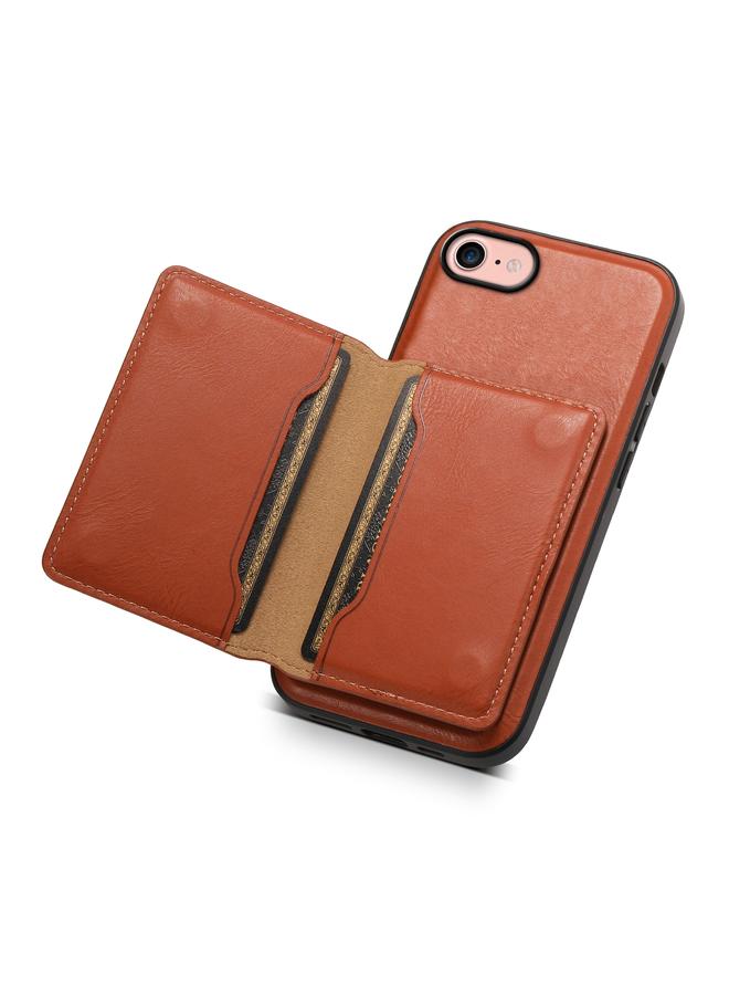 دينيور جراب لهاتف iPhone SE 2022/2020/8/7 مصنوع من جلد البقر ومحفظة MagSafe قابلة للفصل - Image 5